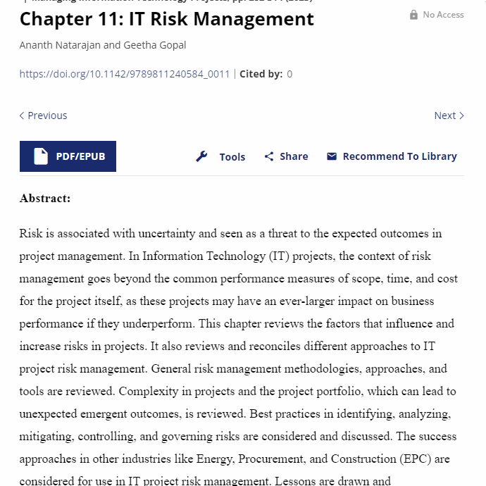 IT risk book chapter thumbnail