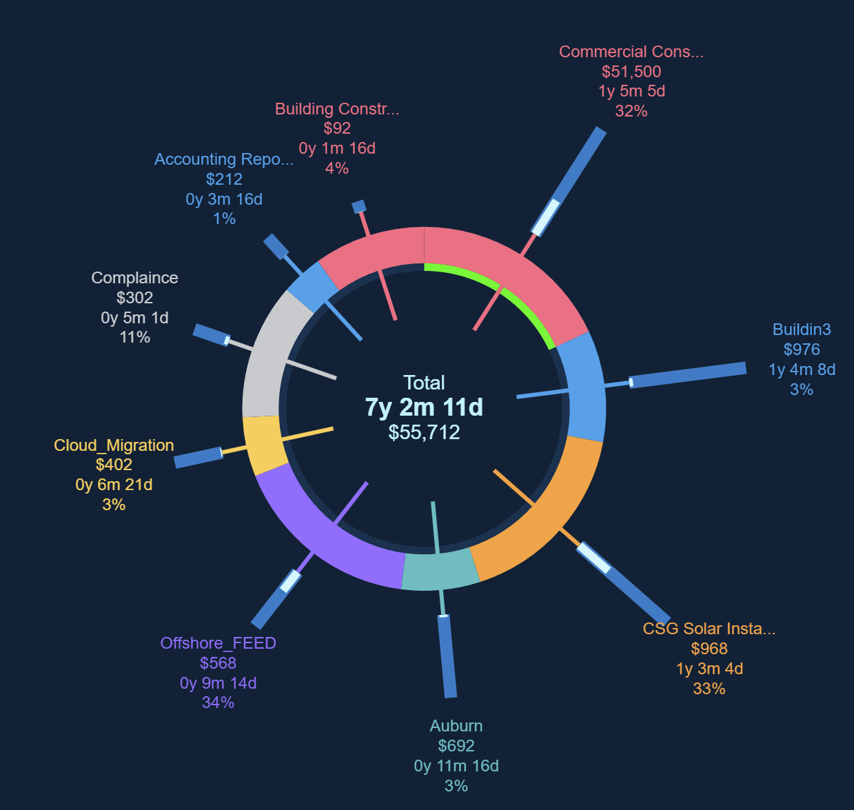 Project portfolio intelligence dashboard